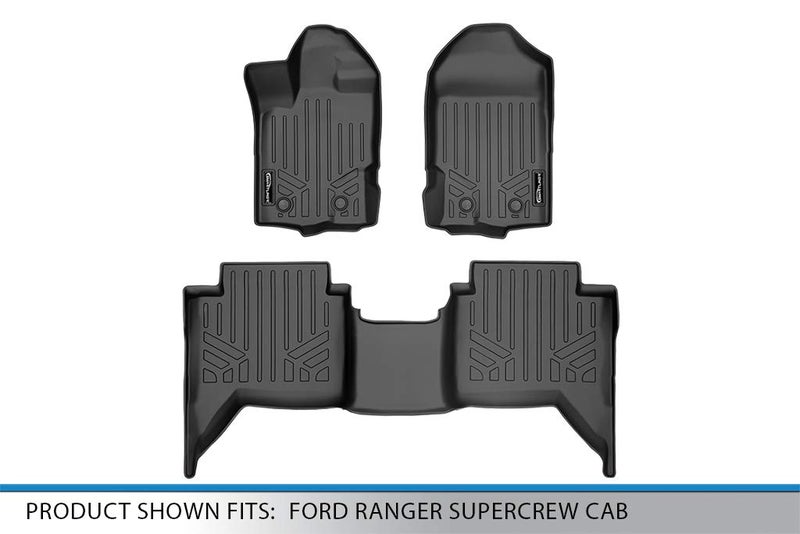 SMARTLINER Custom Fit Floor Mats 2 Row Liner Set Compatible with 2019-2023 Ford Ranger - Image 5